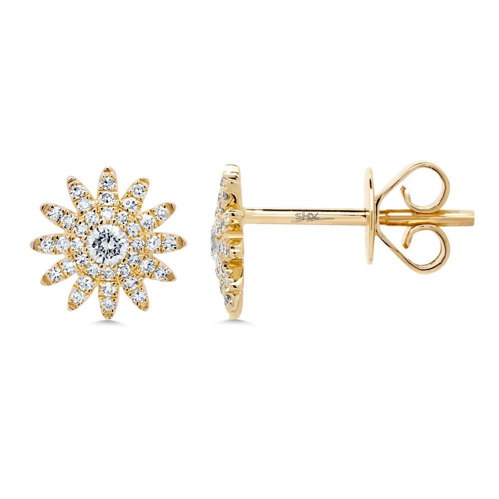 Diamond Starburst Stud Earring