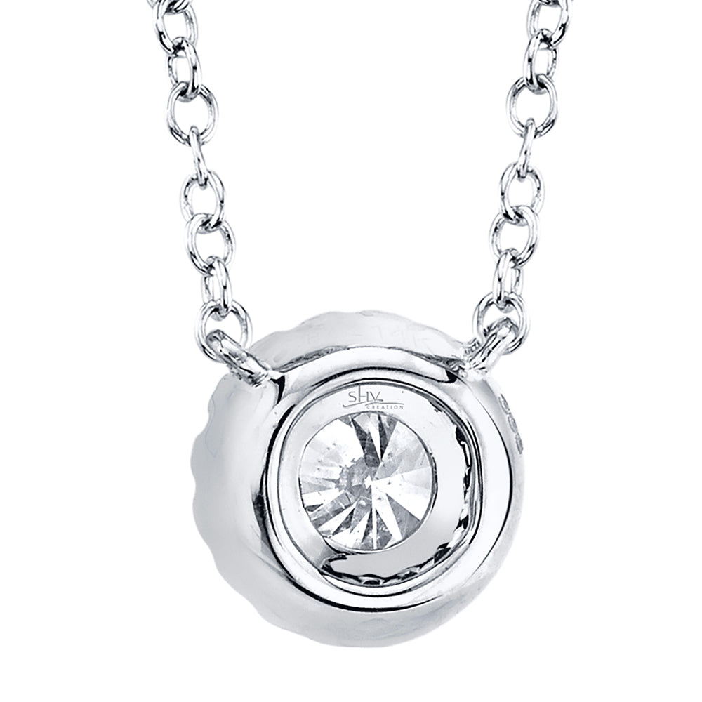 0.20Ct-Ctr(Round) 0.05Ct-Side Diamond Necklace