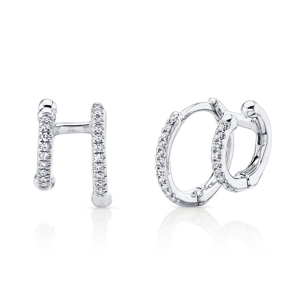 DIAMOND DOUBLE HUGGIE EARRING