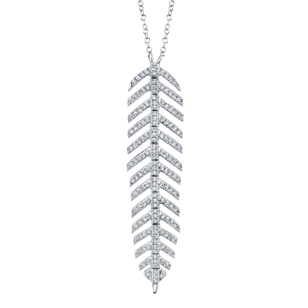 DIAMOND 'Phoenix' FEATHER Pendant NECKLACE