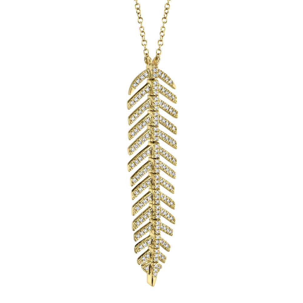 0.29Ct Diamond 'Phoenix' Feather Pendant Necklace