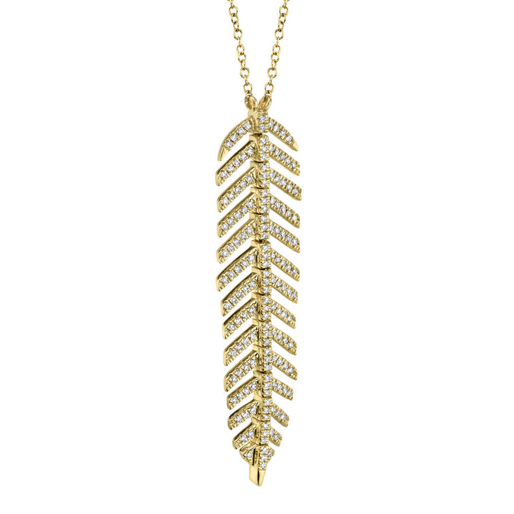 0.29Ct Diamond 'Phoenix' Feather Pendant Necklace