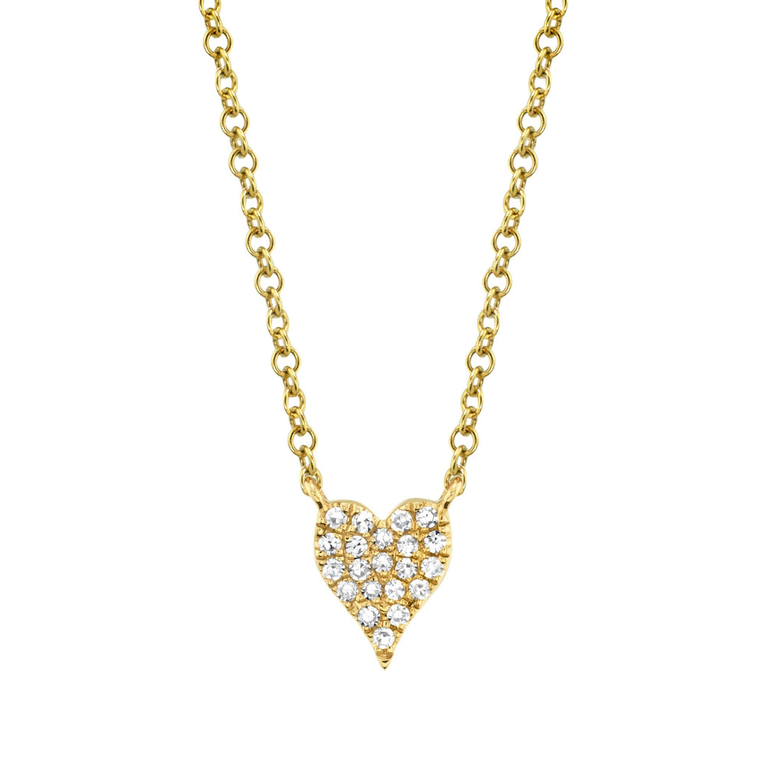 Amor 0.05Ct Diamond Pave Heart Pendant Necklace - Mini