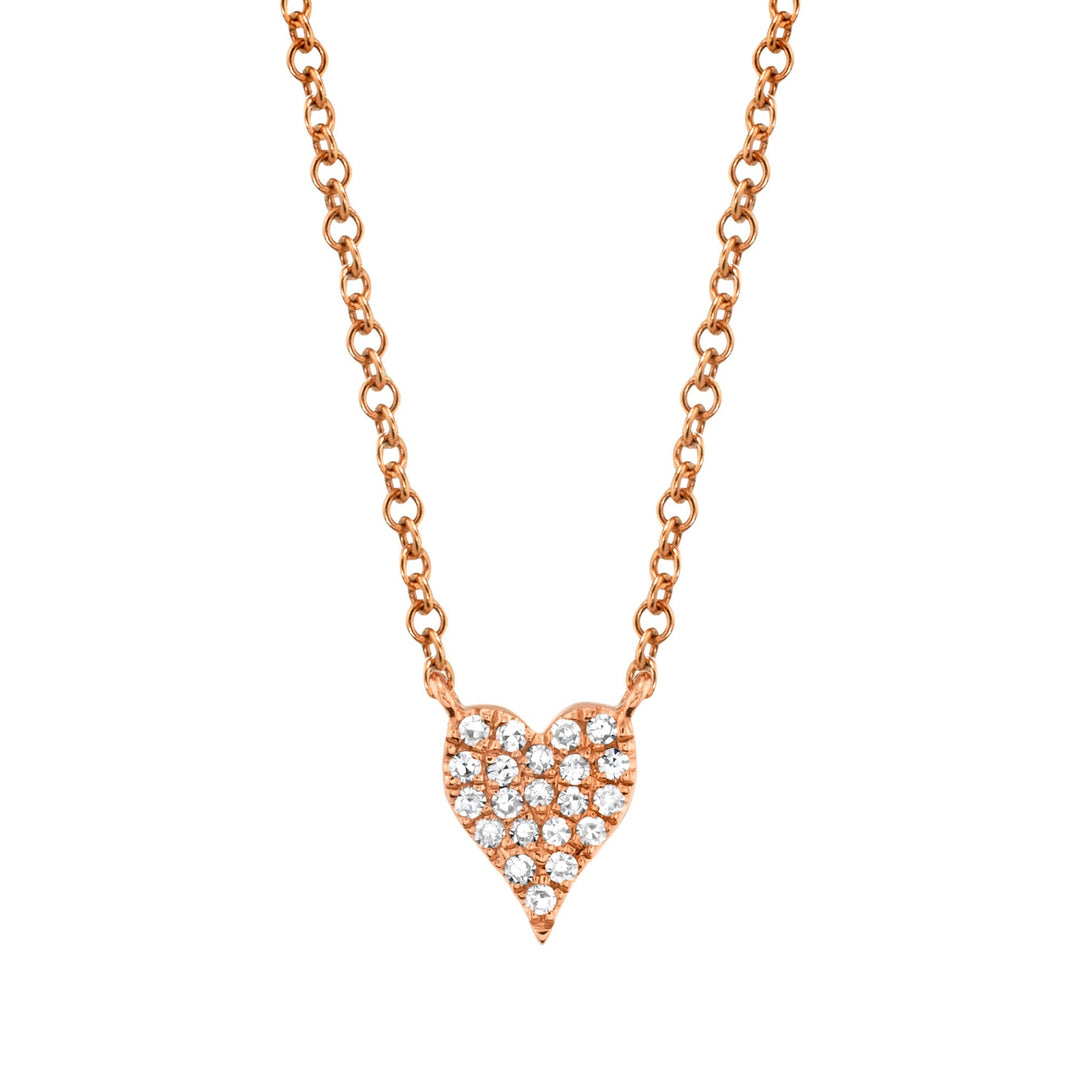 Amor 0.05Ct Diamond Pave Heart Pendant Necklace - Mini
