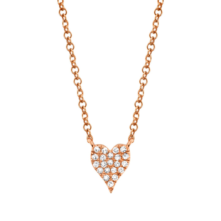 Amor 0.05Ct Diamond Pave Heart Pendant Necklace - Mini