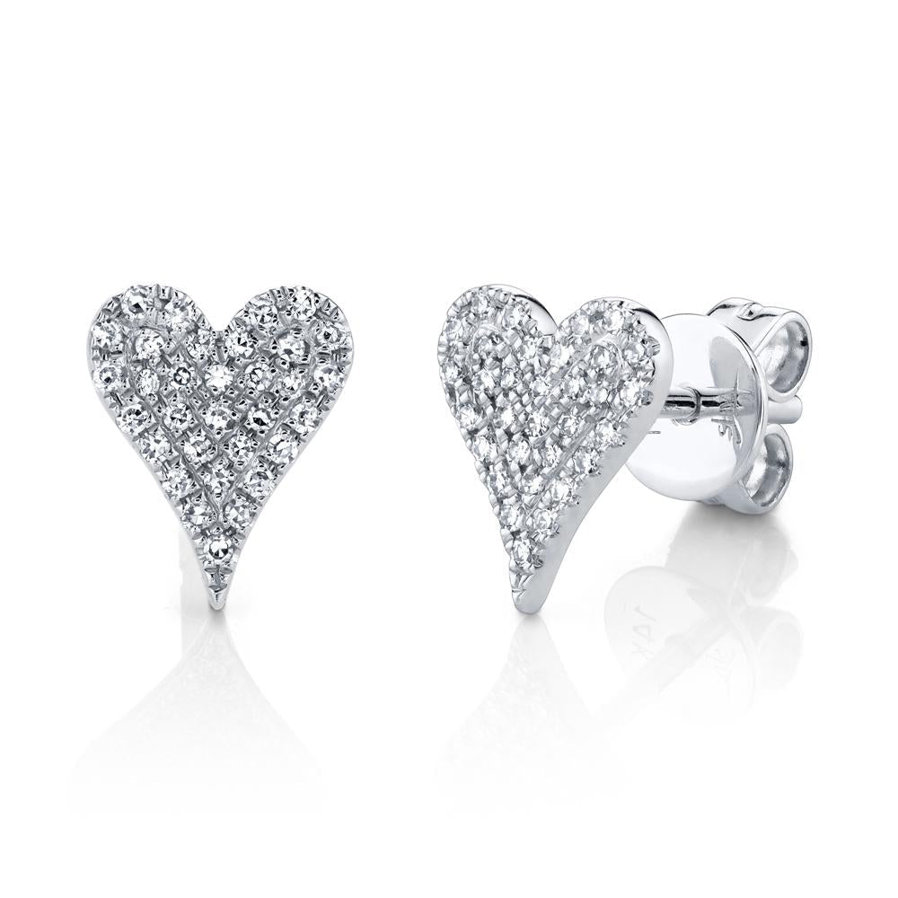 Amor Diamond Pave Heart Stud Earrings