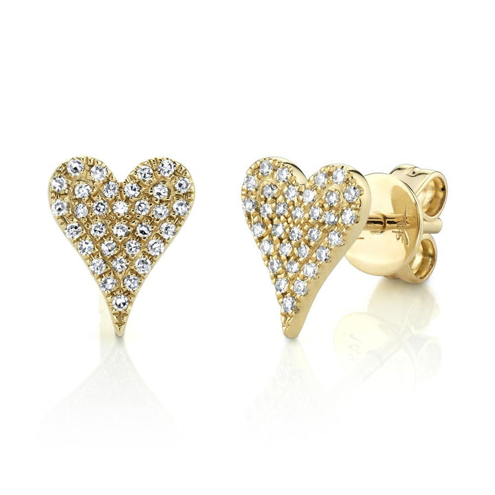 Amor Diamond Pave Heart Stud Earrings