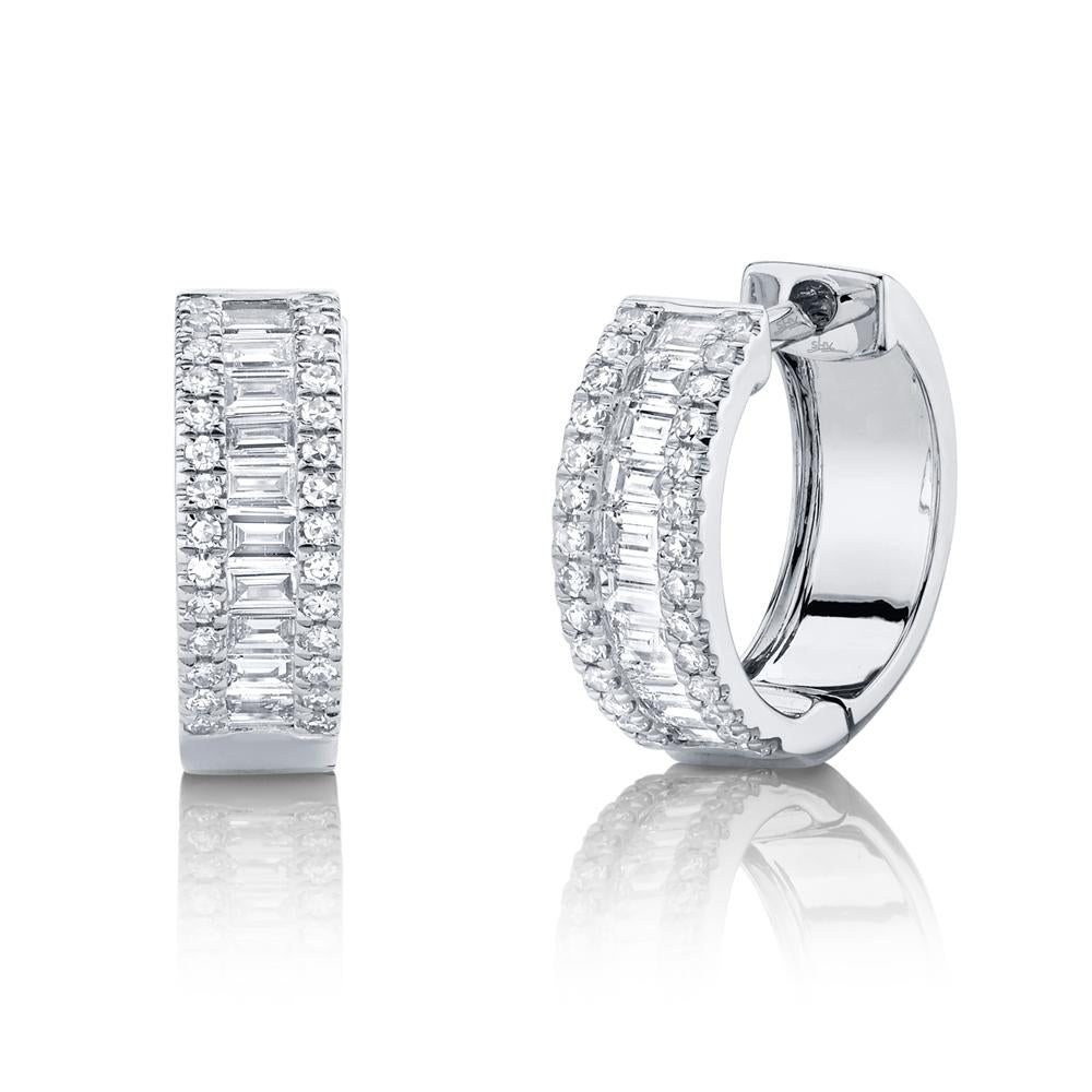 DIAMOND BAGUETTE HUGGIE EARRING