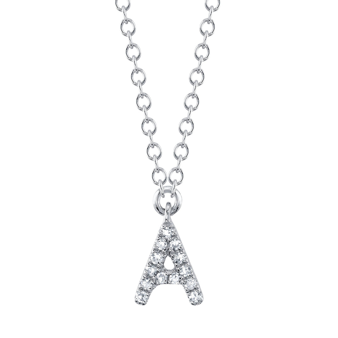 0.04CT DIAMOND NECKLACE - INITIAL A