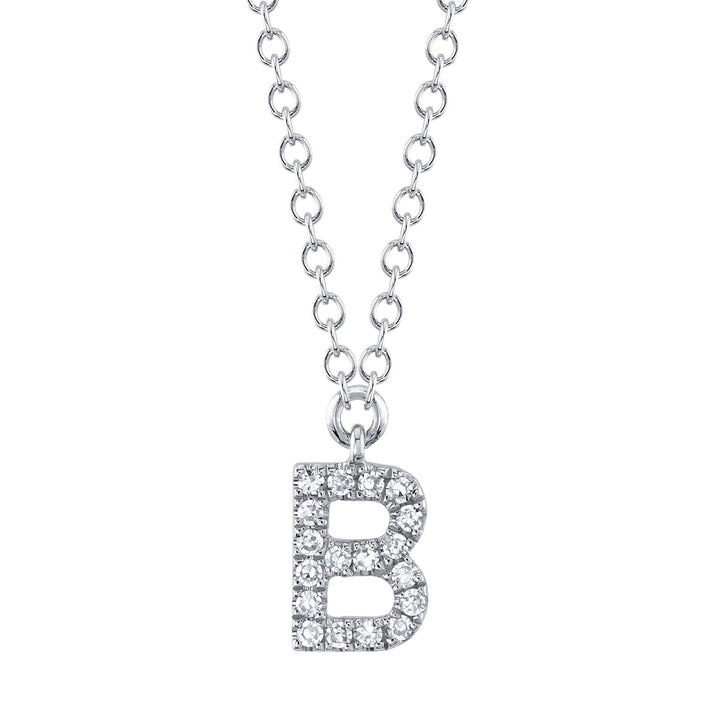 0.06CT DIAMOND NECKLACE - INITIAL B
