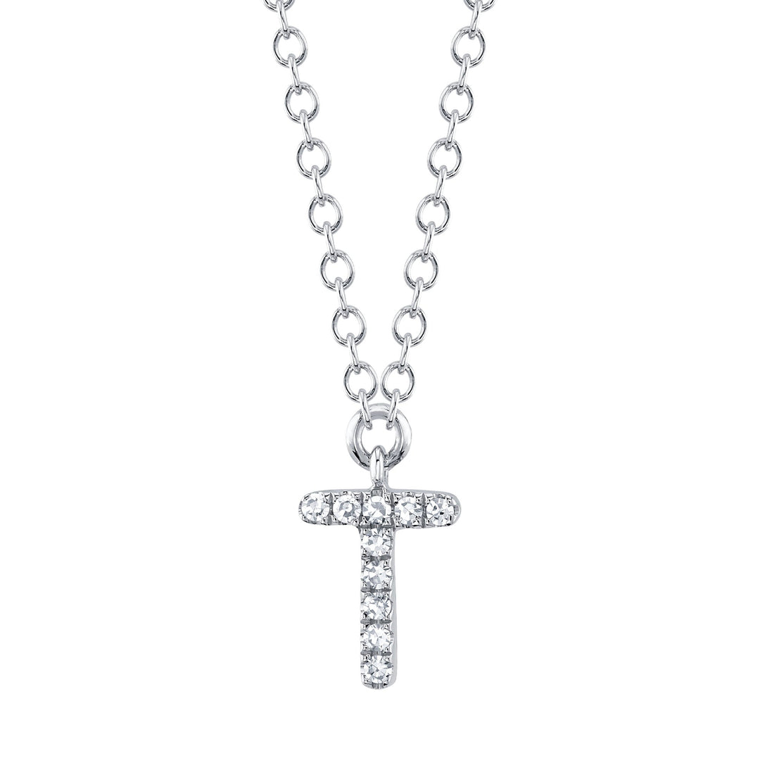 0.03CT DIAMOND NECKLACE - INITIAL T