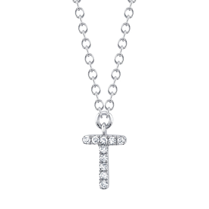 0.03CT DIAMOND NECKLACE - INITIAL T