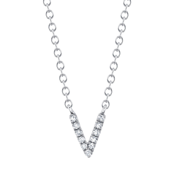 0.03CT DIAMOND NECKLACE - INITIAL V