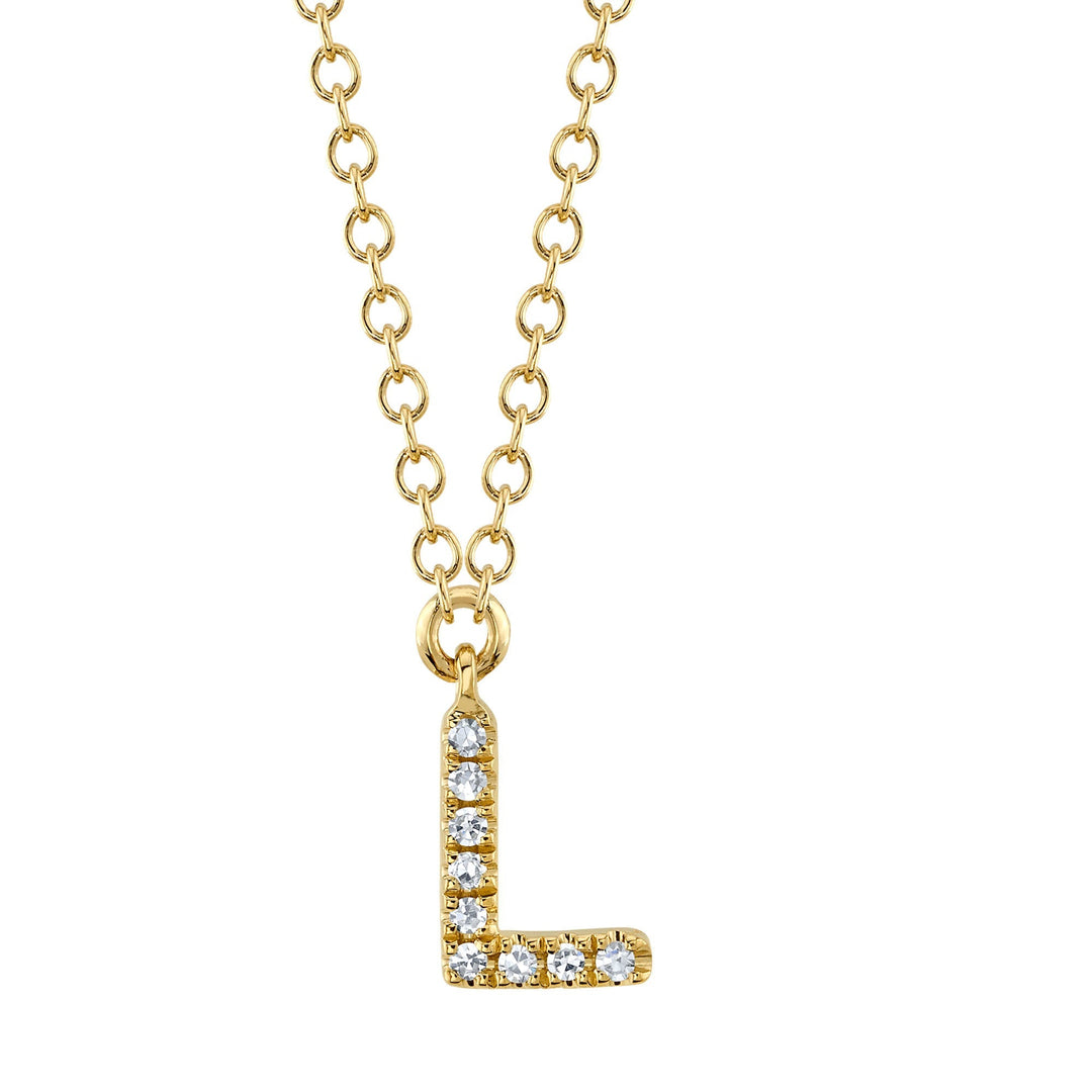 0.03CT DIAMOND NECKLACE - INITIAL L