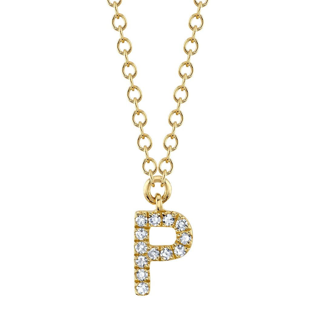 0.04CT DIAMOND NECKLACE - INITIAL P