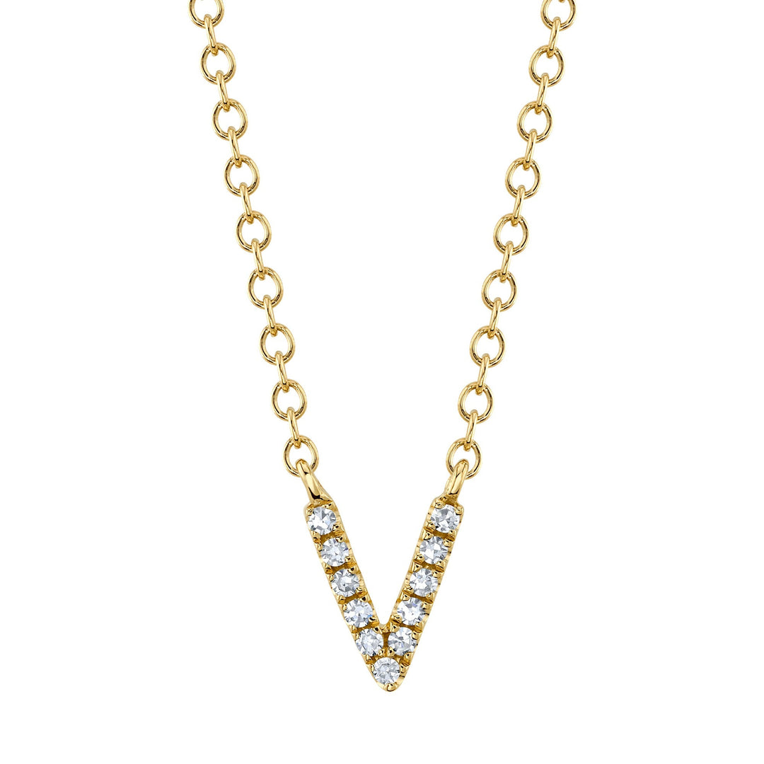 0.03CT DIAMOND NECKLACE - INITIAL V