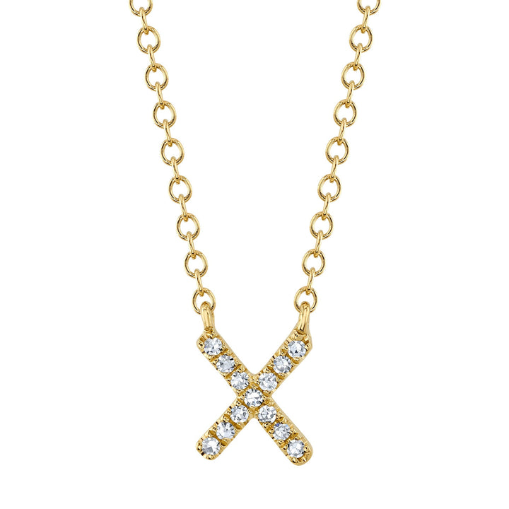 0.04CT DIAMOND NECKLACE - INITIAL X