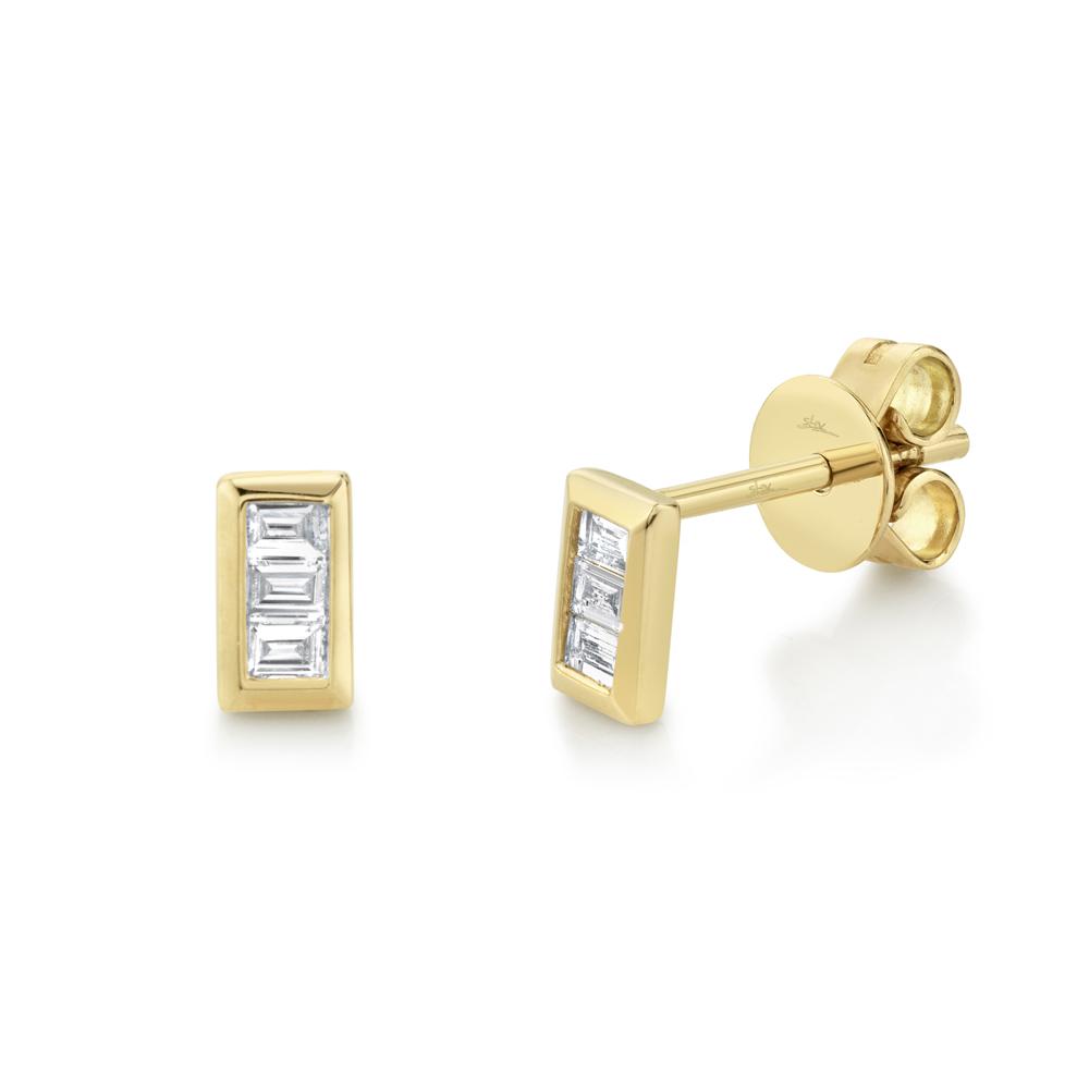 DIAMOND BAGUETTE STUD EARRING