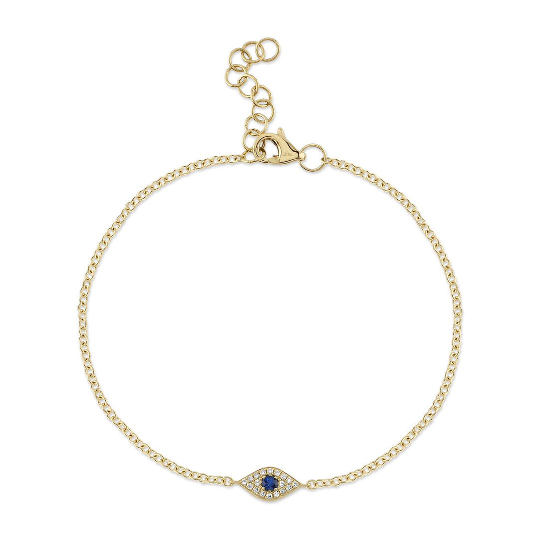 0.04CT DIAMOND & 0.06CT BLUE SAPPHIRE EYE BRACELET