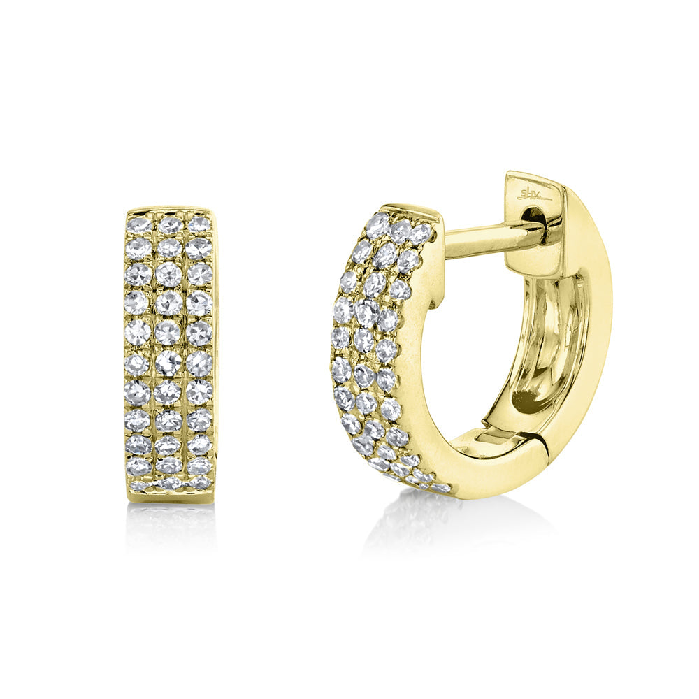 0.17Ct Diamond Pave Mini Huggie Earring