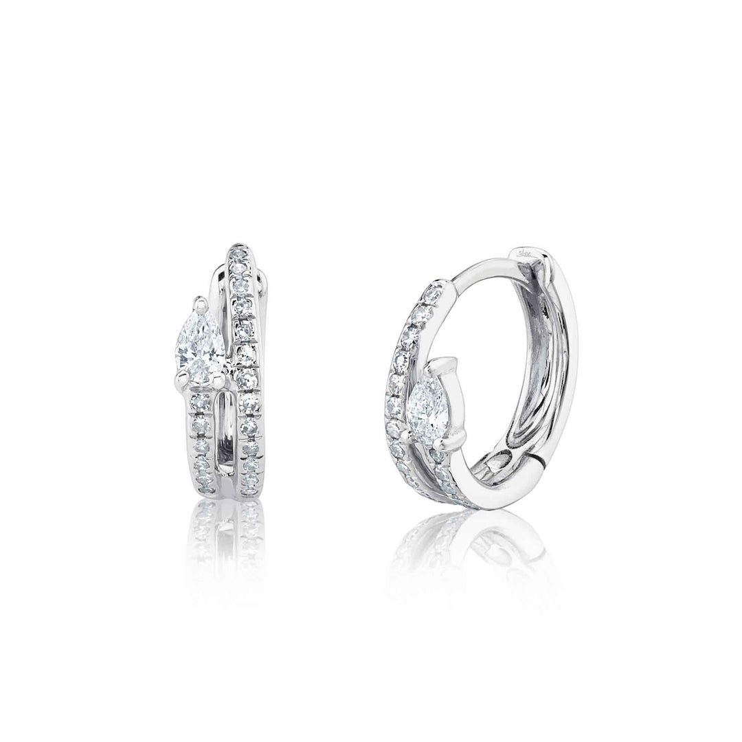 0.19CT DIAMOND PEAR HUGGIE EARRING