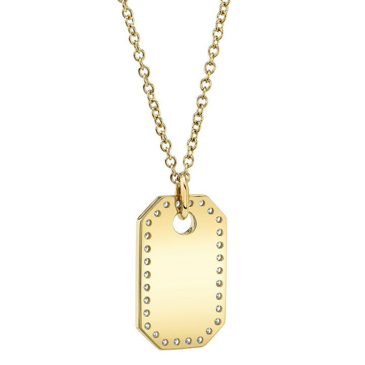 0.40Ct Diamond Dog Tag Necklace