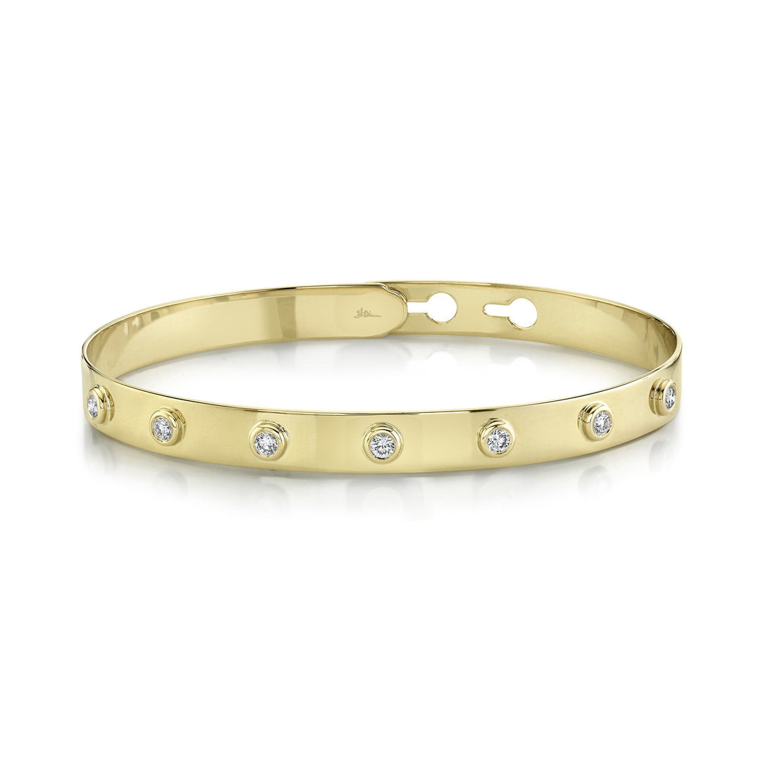 DIAMOND BEZEL LATCH LOCK BANGLE