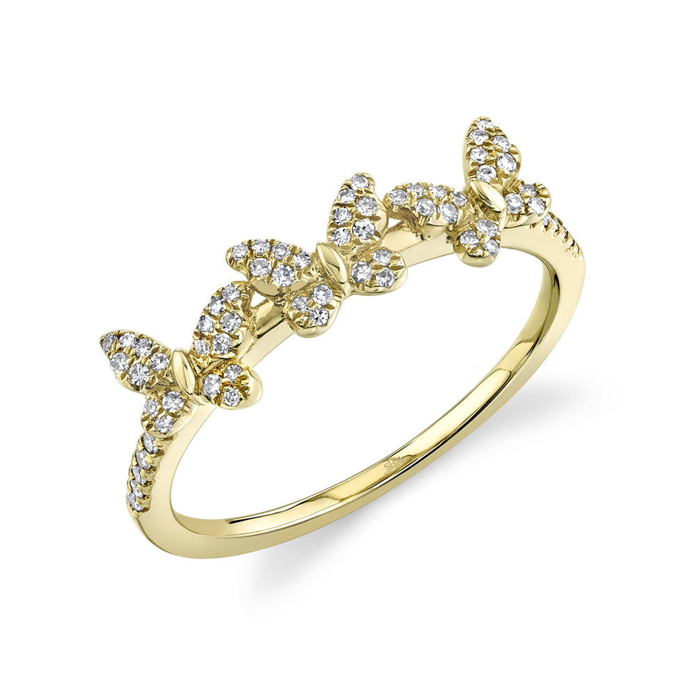 0.15CT DIAMOND BUTTERFLY RING