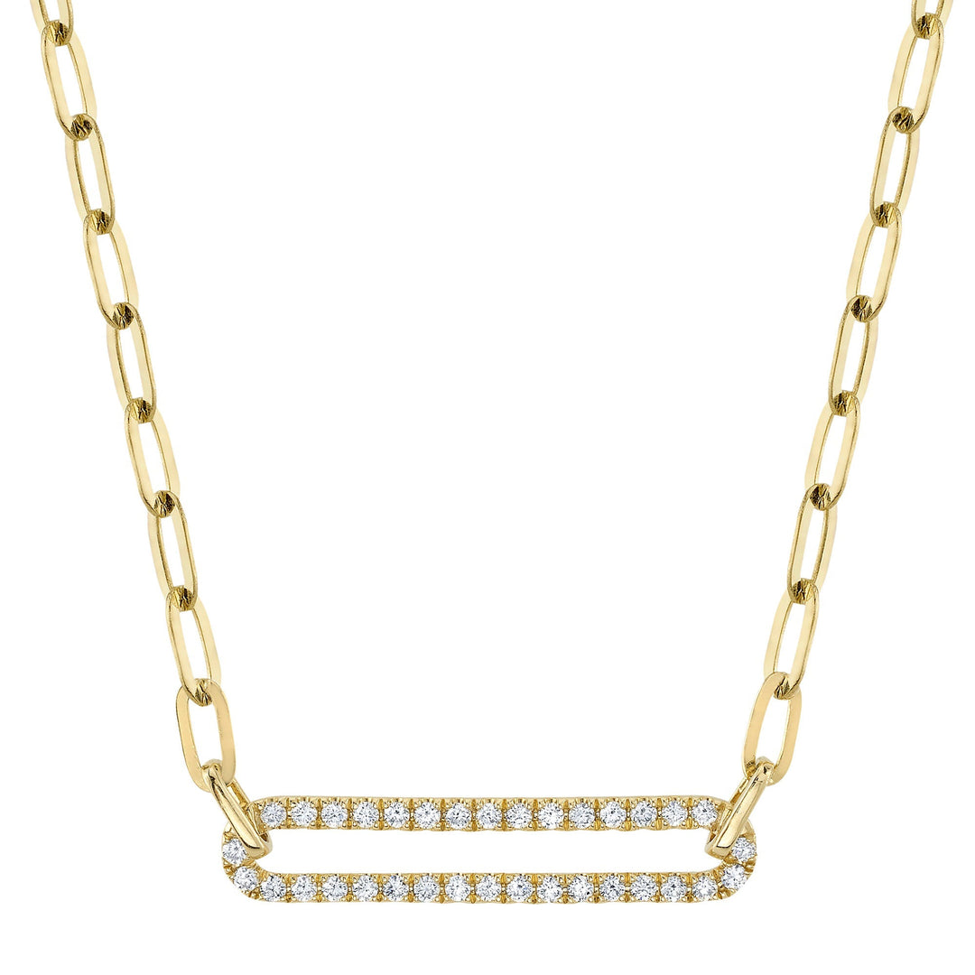 0.26CT DIAMOND PAPER CLIP LINK NECKLACE