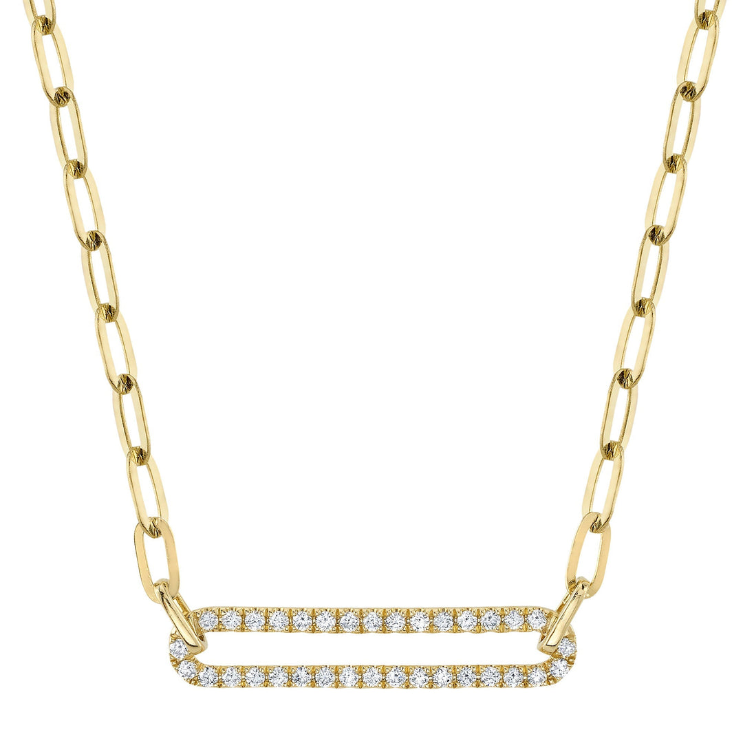 0.26CT DIAMOND PAPER CLIP LINK NECKLACE