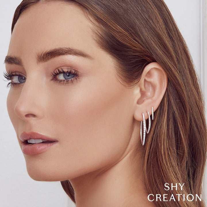 0.35Ct Diamond Hoop Earring